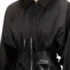 g-anbu Tailoring shirt-jacket with coated pleats g-anbu Tailoring shirt-jacket with coated pleats