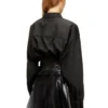 g-anbu Tailoring shirt-jacket with coated pleats g-anbu Tailoring shirt-jacket with coated pleats