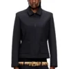 g-cesara-bond Collared jacket in neoprene-bonded fabric