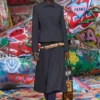 g-cesara-bond Collared jacket in neoprene-bonded fabric
