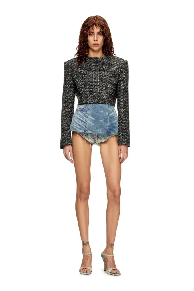 g-crop-g Cropped jacket in bouclé fabric g-crop-g Cropped jacket in bouclé fabric