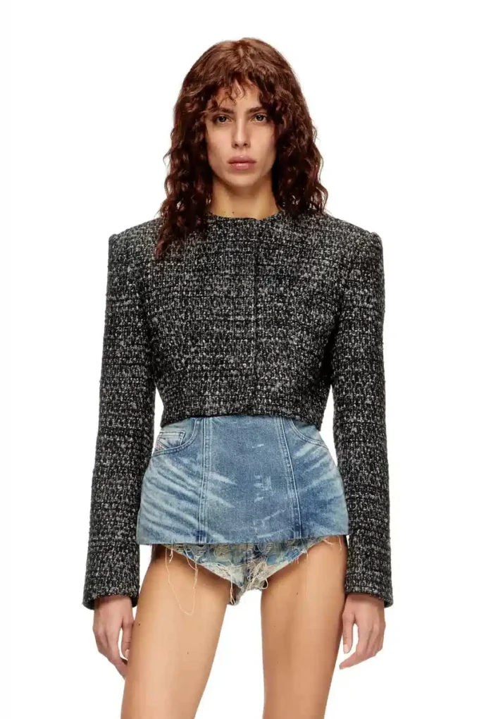 g-crop-g Cropped jacket in bouclé fabric g-crop-g Cropped jacket in bouclé fabric