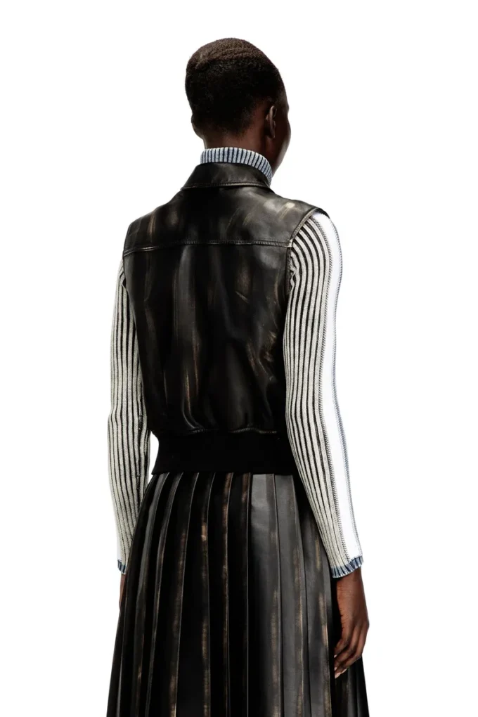 g-inko Bomber vest with distressed effect