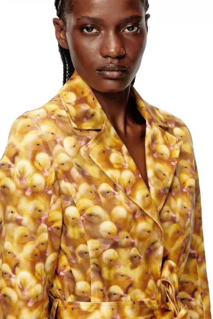 g-oji Trench coat with duck print g-oji Trench coat with duck print