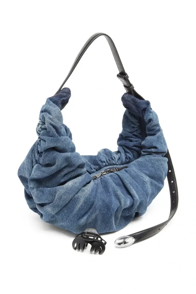 grab-d hobo l Grab-D-Large scrunched hobo bag in treated denim grab-d hobo l Grab-D-Large scrunched hobo bag in treated denim