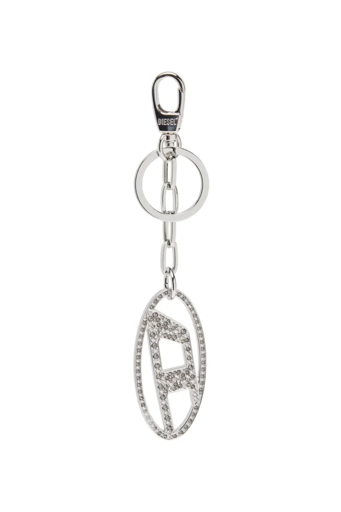 holy-c Metal Oval D keyring with crystals
