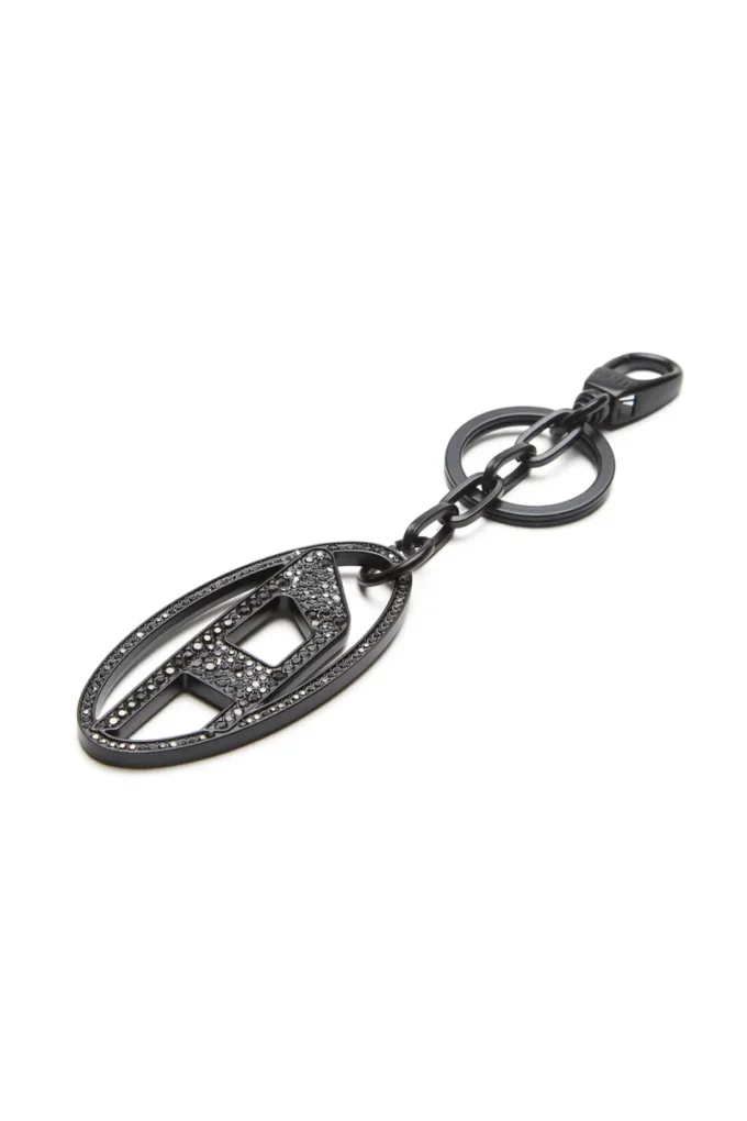 holy-c Metal Oval D keyring with crystals