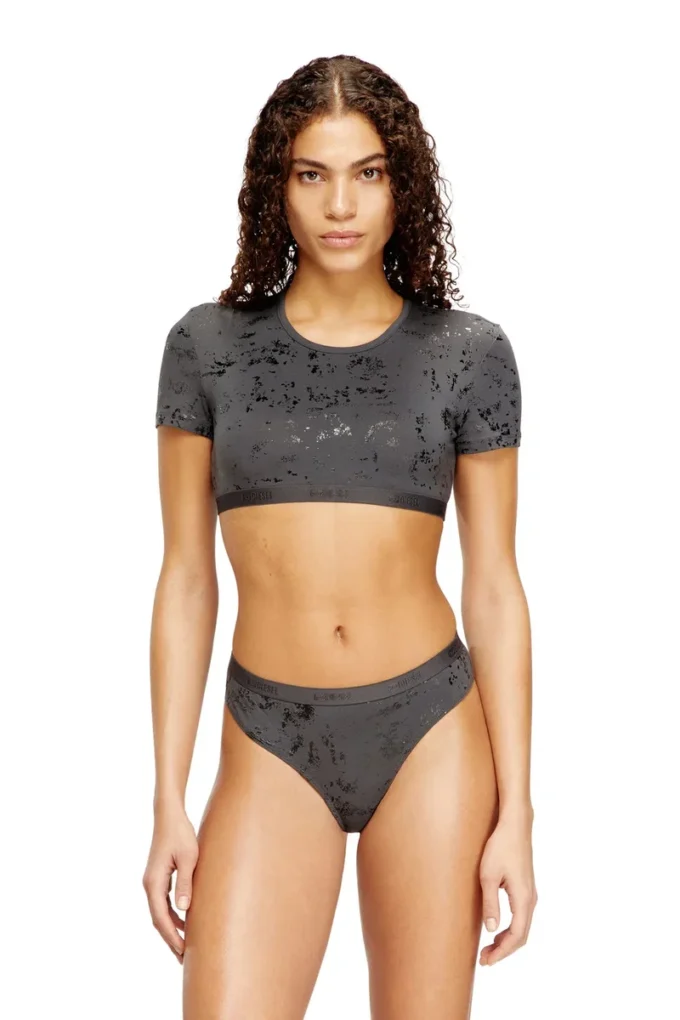 irma-gft Cropped T-shirt with metallic effect irma-gft Cropped T-shirt with metallic effect
