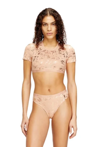 irma-gft Cropped T-shirt with metallic effect irma-gft Cropped T-shirt with metallic effect