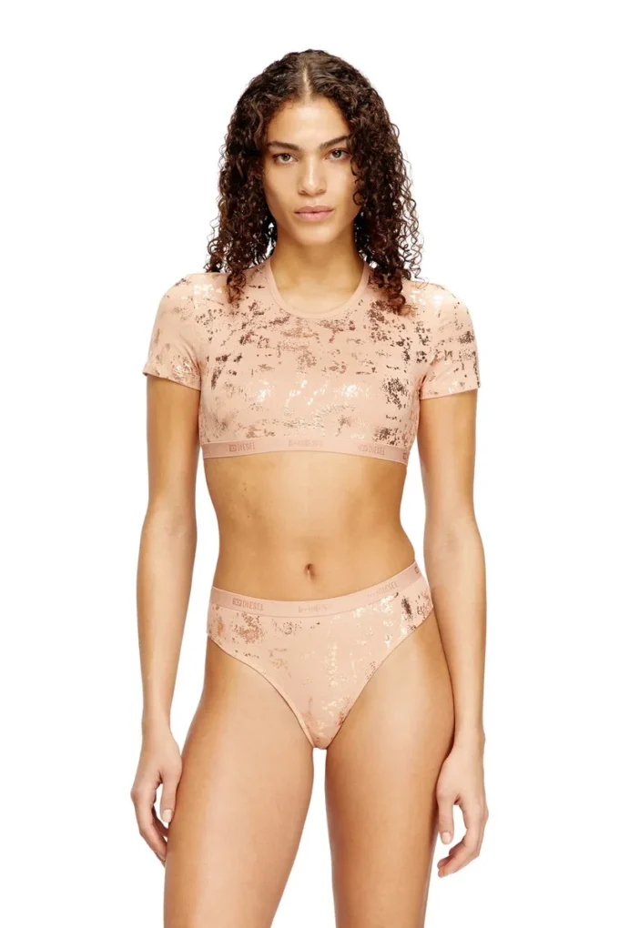irma-gft Cropped T-shirt with metallic effect irma-gft Cropped T-shirt with metallic effect