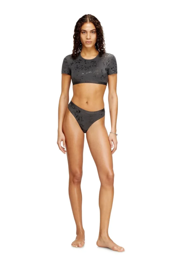 irma-gft Cropped T-shirt with metallic effect irma-gft Cropped T-shirt with metallic effect