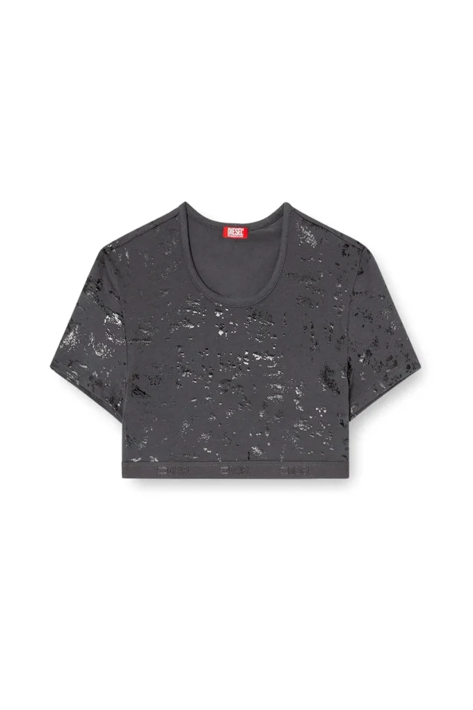 irma-gft Cropped T-shirt with metallic effect irma-gft Cropped T-shirt with metallic effect