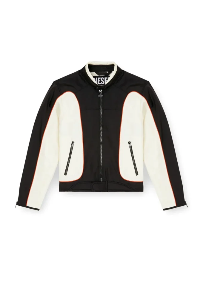 j-blink-a Colour-block biker jacket with piping j-blink-a Colour-block biker jacket with piping