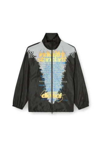 j-erik Tech-jersey jacket with lyrics print