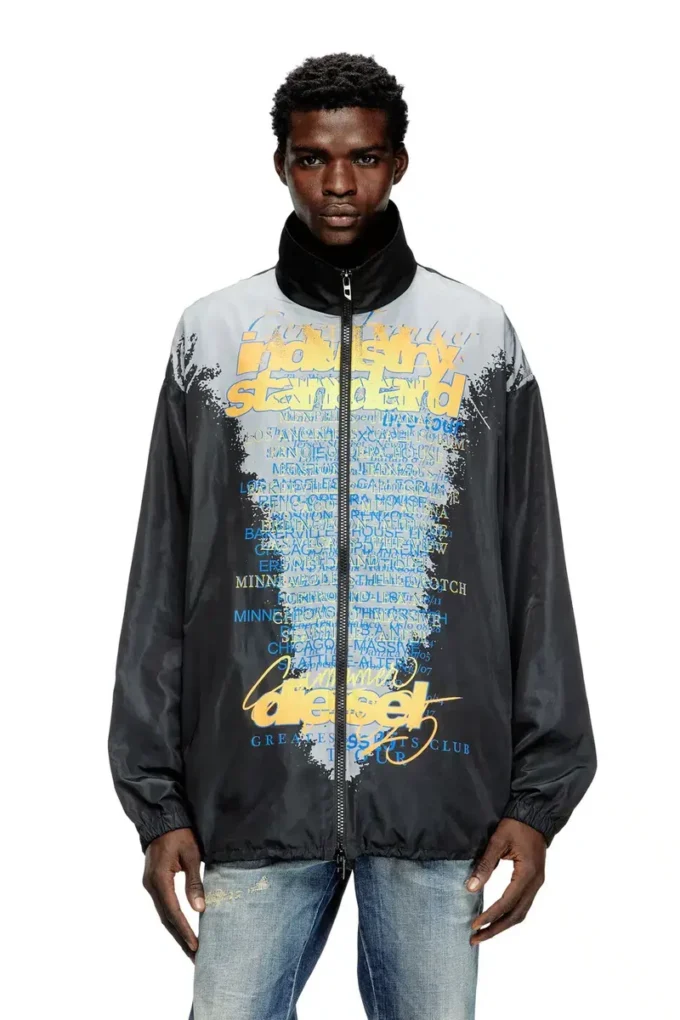j-erik Tech-jersey jacket with lyrics print