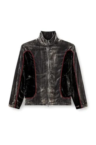 j-hay Track jacket in treated velvet