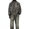 j-kepes-dlbz Padded bomber jacket in printed satin