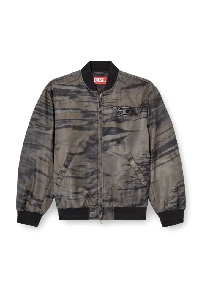 j-kepes-dlbz Padded bomber jacket in printed satin