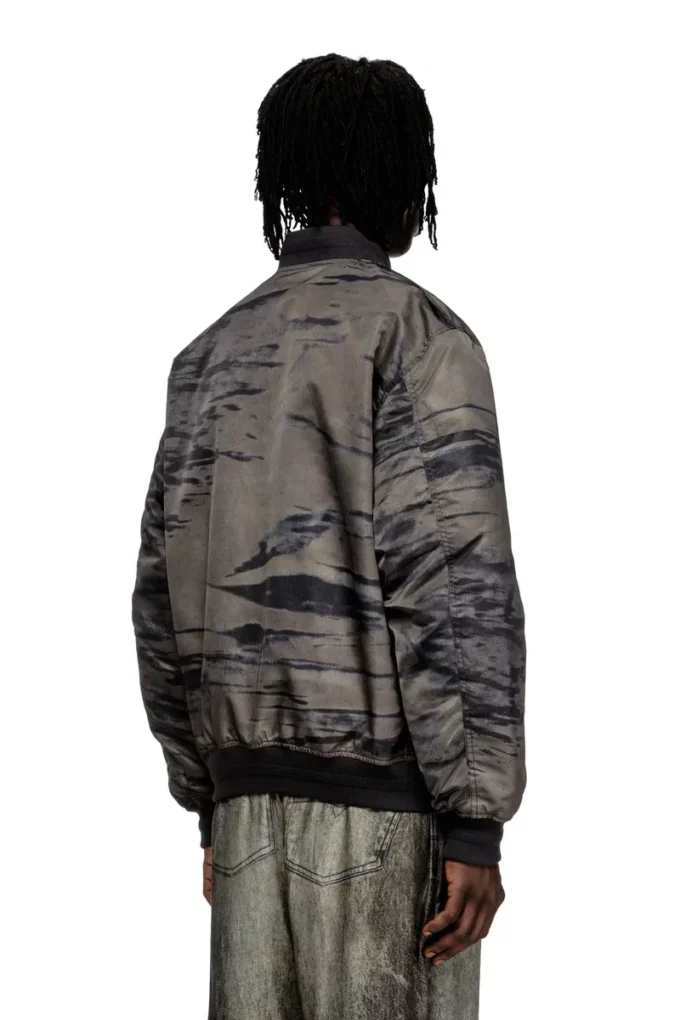 j-kepes-dlbz Padded bomber jacket in printed satin