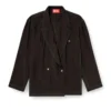 j-keysery Double-breasted blazer in wrinkled shell j-keysery Double-breasted blazer in wrinkled shell