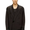 j-keysery Double-breasted blazer in wrinkled shell j-keysery Double-breasted blazer in wrinkled shell