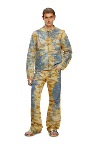 j-met-dev Peel-off biker jacket in camo gabardine
