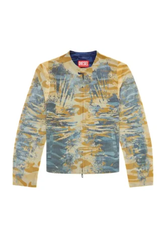 j-met-dev Peel-off biker jacket in camo gabardine