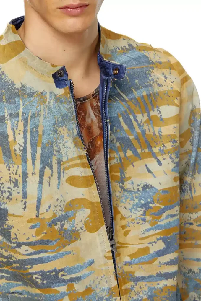 j-met-dev Peel-off biker jacket in camo gabardine j-met-dev Peel-off biker jacket in camo gabardine