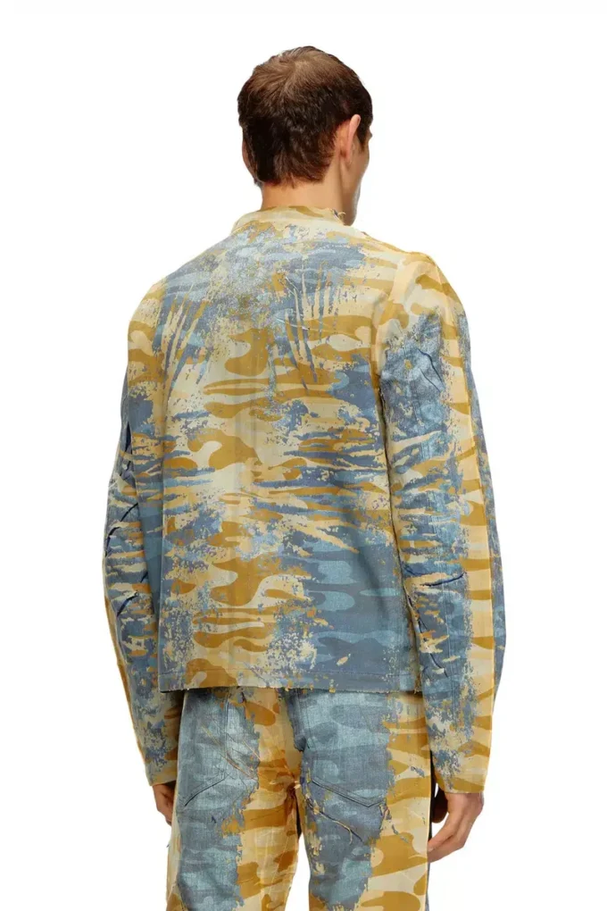j-met-dev Peel-off biker jacket in camo gabardine j-met-dev Peel-off biker jacket in camo gabardine