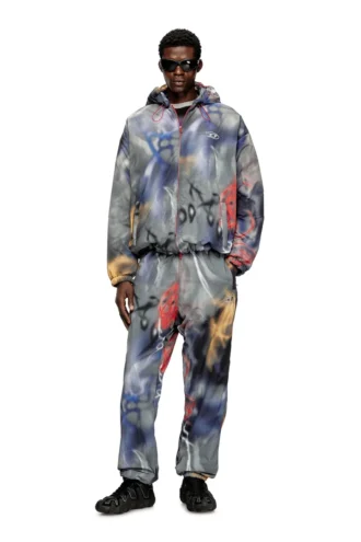 j-mirr Padded windbreaker with graffiti print