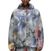 j-mirr Padded windbreaker with graffiti print j-mirr Padded windbreaker with graffiti print