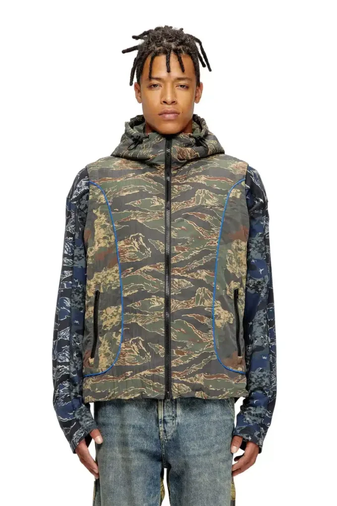 j-ostend-sl-camu Hooded vest with mixed camo prints j-ostend-sl-camu Hooded vest with mixed camo prints