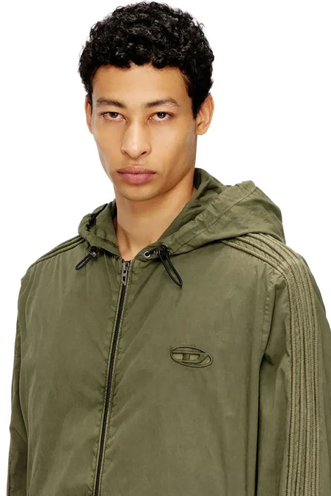 j-stitch Hooded zip-up jacket in cotton poplin j-stitch Hooded zip-up jacket in cotton poplin