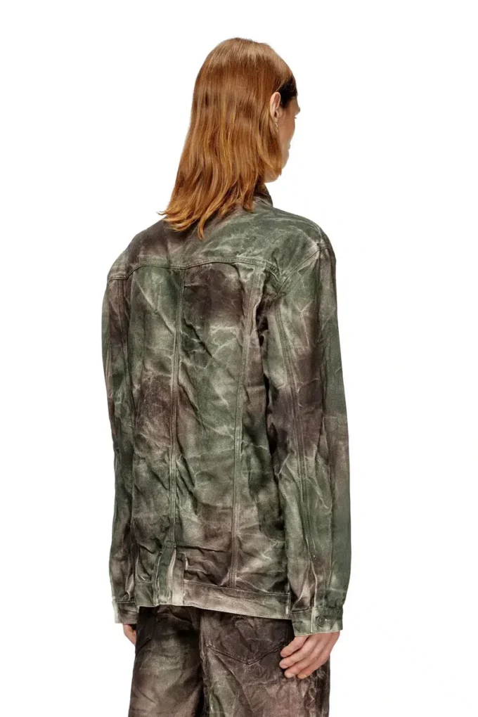 j-thug-jkt Trucker jacket in crinkled camo canvas j-thug-jkt Trucker jacket in crinkled camo canvas