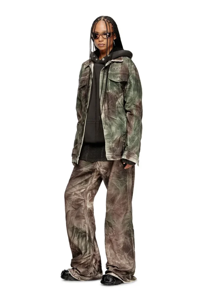j-thug-jkt Trucker jacket in crinkled camo canvas j-thug-jkt Trucker jacket in crinkled camo canvas