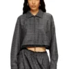 j-ting-fem Cropped Prince of Wales wool-blend coach jacket j-ting-fem Cropped Prince of Wales wool-blend coach jacket