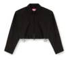 j-ting-fem-r2 Cropped jacket in tailoring fabric and nylon j-ting-fem-r2 Cropped jacket in tailoring fabric and nylon