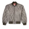 j-type-treat Padded argyle-quilted bomber jacket j-type-treat Padded argyle-quilted bomber jacket
