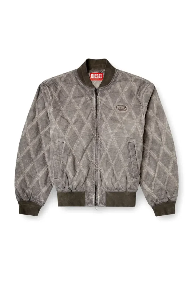 j-type-treat Padded argyle-quilted bomber jacket j-type-treat Padded argyle-quilted bomber jacket