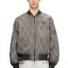j-type-treat Padded argyle-quilted bomber jacket j-type-treat Padded argyle-quilted bomber jacket