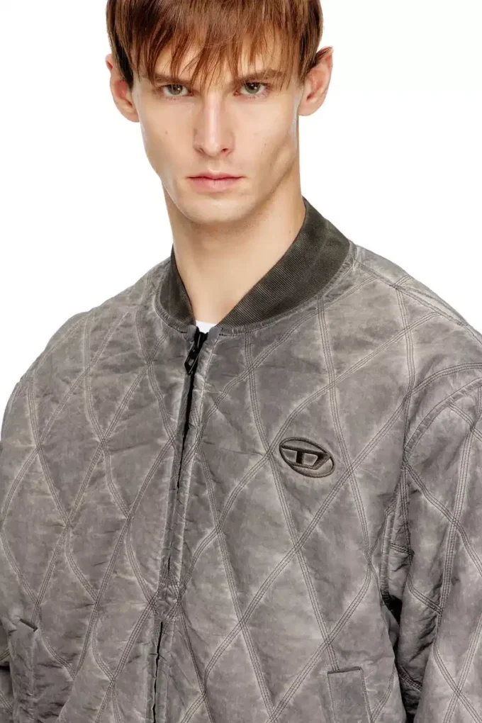j-type-treat Padded argyle-quilted bomber jacket j-type-treat Padded argyle-quilted bomber jacket