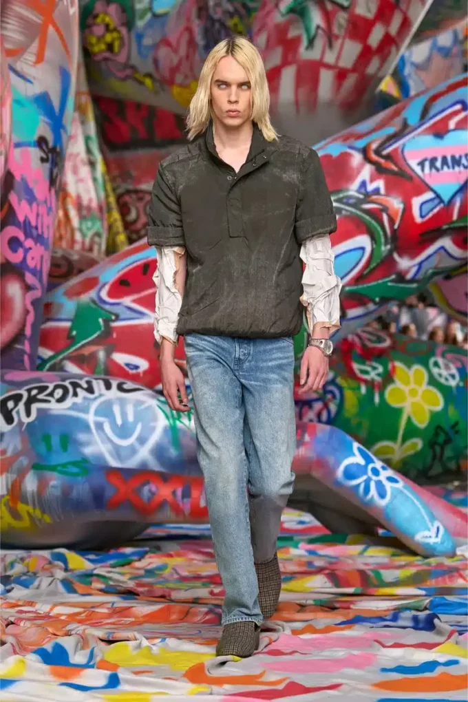 j-valois Short-sleeve jacket in denim-effect nylon