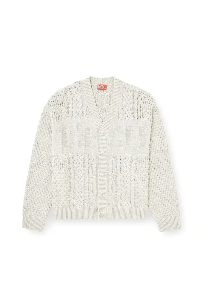 k-antoine Cable-knit cardigan with Diesel logo k-antoine Cable-knit cardigan with Diesel logo