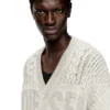 k-antoine Cable-knit cardigan with Diesel logo k-antoine Cable-knit cardigan with Diesel logo