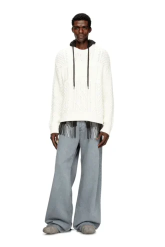 k-aubin Cable-knit jumper with Diesel logo