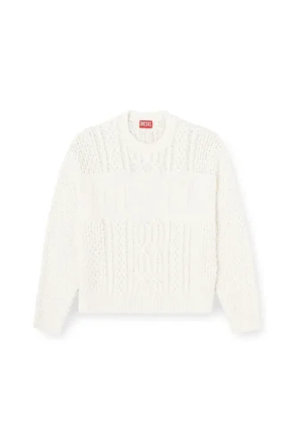 k-aubin Cable-knit jumper with Diesel logo