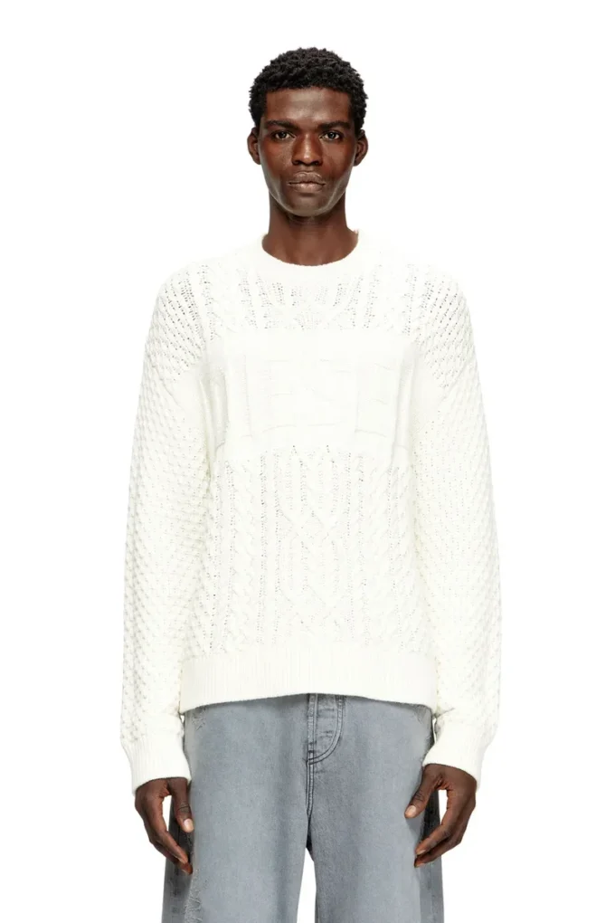 k-aubin Cable-knit jumper with Diesel logo k-aubin Cable-knit jumper with Diesel logo