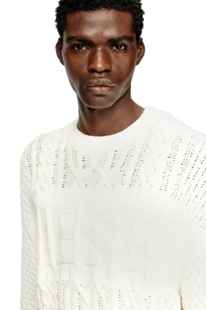 k-aubin Cable-knit jumper with Diesel logo k-aubin Cable-knit jumper with Diesel logo