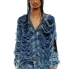 k-boboli Destroyed indigo V-neck cardigan k-boboli Destroyed indigo V-neck cardigan