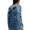 k-boboli Destroyed indigo V-neck cardigan k-boboli Destroyed indigo V-neck cardigan